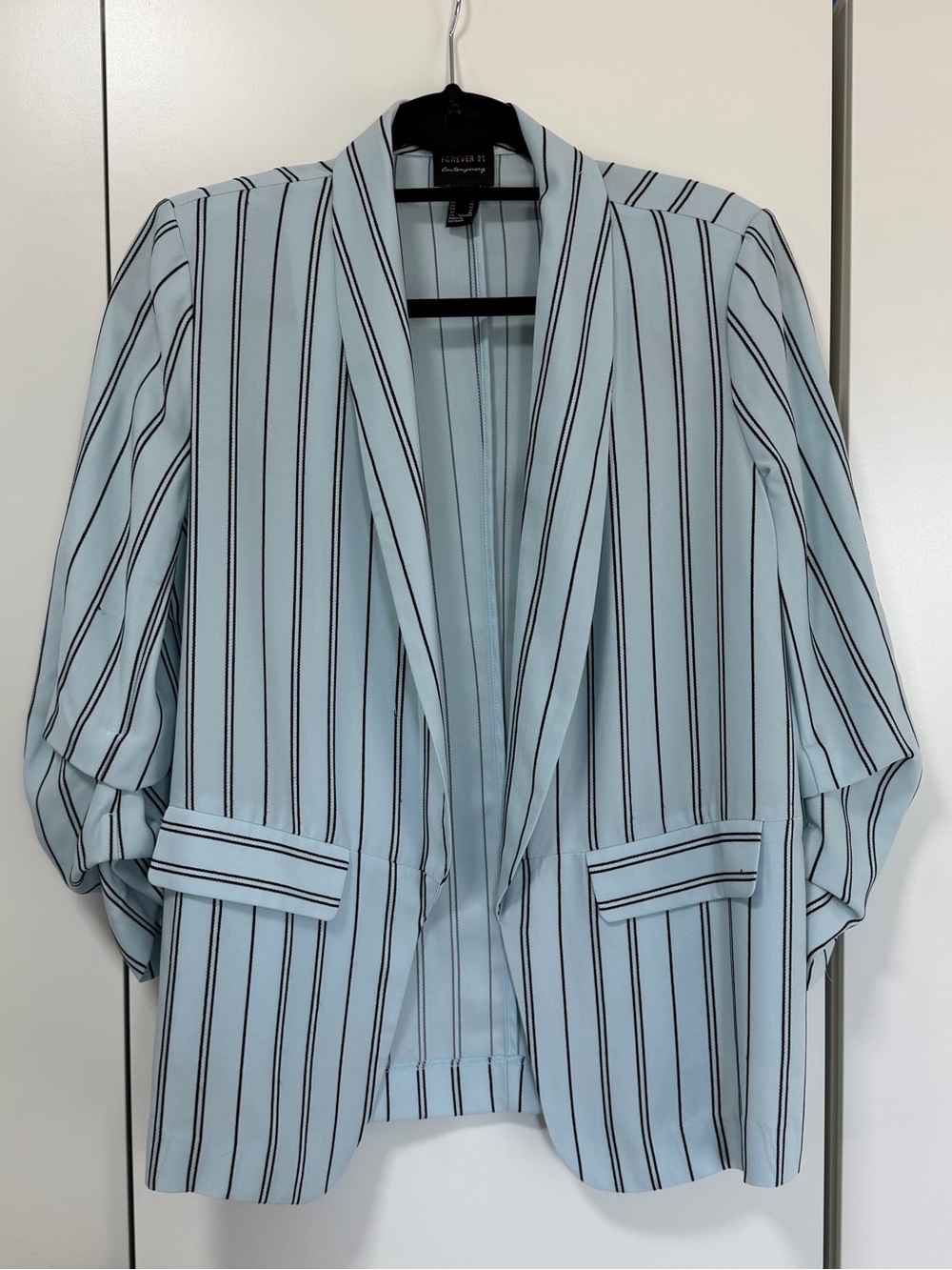 (SET) Pale Blue Pinstripe Blazer and Pant